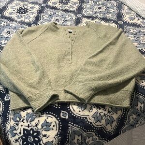 American Eagle Outfitters Sage Button-Up Sweater